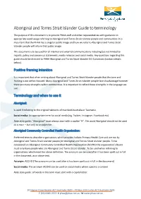 Aboriginal and Torres Strait Islander Guide to Terminology