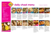 Daily Chaat Menu