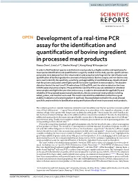Development of a Real-Time PCR Assay for the Identification