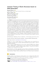 Inclusion Testing of Büchi Automata Based on Well-Quasiorders