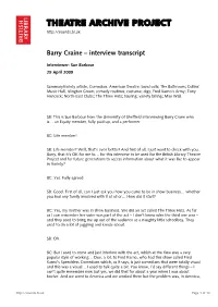 Interview with Barry Craine