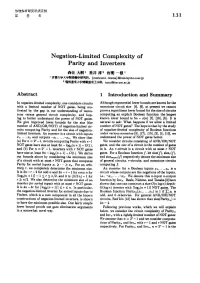 Negation-Limited Complexity of Parity and Inverters