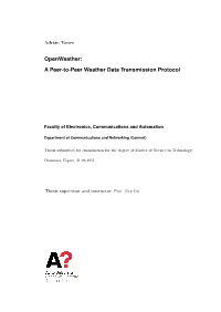 Openweather: a Peer-To-Peer Weather Data Transmission Protocol