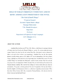 Role of Syrian Christian Community and Its Hindu