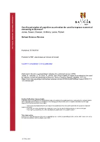 Can the Principles of Cognitive Acceleration Be Used to Improve Numerical