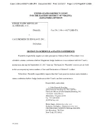 Plaintiffs' Motion to Schedule Status Conference