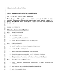 1 Administrative Procedures Act Rules 1 2 3 4 Title 11: Mississippi