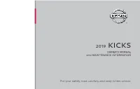 2019 Nissan Kicks | Owner's Manual and Maintenance Information