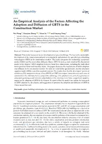 An Empirical Analysis of the Factors Affecting the Adoption and Diffusion of GBTS in the Construction Market