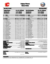 Calgary Flames Game Notes