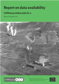 CHPM2030 D1.2 Review of Data Availability