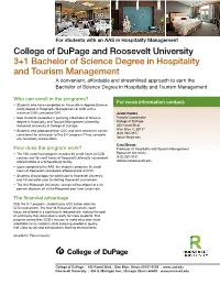 College of Dupage and Roosevelt University 3+1 Bachelor of Science