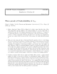 Handout 2: October 25 Three Proofs of Undecidability Of