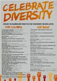 Check out the Following Hand-Picked Titles That Teach Diversity and Social Justice
