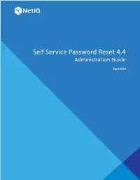 Configuring Self Service Password Reset 21 Configuring Basic Settings