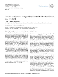 Elevation and Elevation Change of Greenland and Antarctica Derived from Cryosat-2