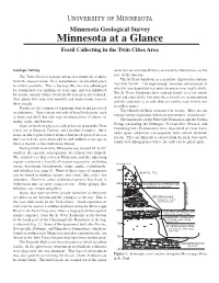 Minnesota at a Glance Fossil Collecting in the Twin Cities Area