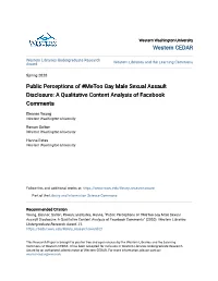Public Perceptions of #Metoo Gay Male Sexual Assault Disclosure: a Qualitative Content Analysis of Facebook Comments