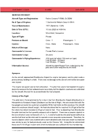 Reims Cessna F150M, G-CSBM No & Type of Engines