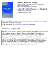 A View from the Trenches of Music 2.0 Sherman Young & Steve Collins Available Online: 03 Jun 2010