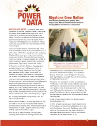 Bigstone Cree Nation How Smart Planning and Quality Data of Helped One Alberta First Nation Transform DATA Its Reputation for Sickness to Success