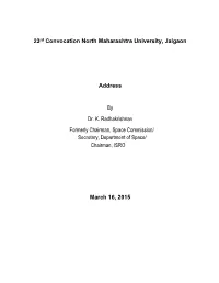 Dr. K.Radhakrishnan's Speech Recipient of Doctor of Letters