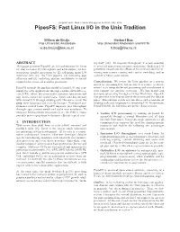 Fast Linux I/O in the Unix Tradition
