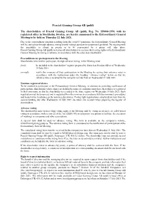 Fractal Gaming Group AB (Publ)