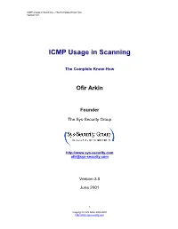 ICMP Usage in Scanning – the Complete Know How Version 3.0