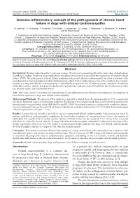 Immune-Inflammatory Concept of the Pathogenesis of Chronic Heart Failure in Dogs with Dilated Cardiomyopathy
