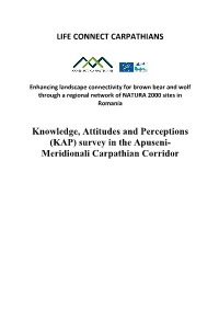Knowledge, Attitudes and Perceptions (KAP) Survey in the Apuseni- Meridionali Carpathian Corridor