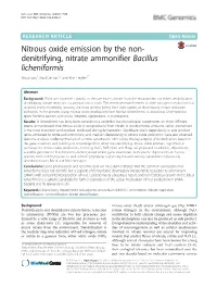 Nitrous Oxide Emission by the Non- Denitrifying, Nitrate Ammonifier Bacillus Licheniformis