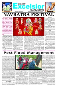 Post Flood Management Dr Ravinder K Jangral Flooding, and Mass Tetanus Vaccination Programs Are Not Indi- Cated