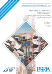PREFABRICATION and PREASSEMBLY - Applying the Techniques to Building Engineering Services