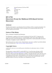 RFC 8766: Discovery Proxy for Multicast DNS-Based Service