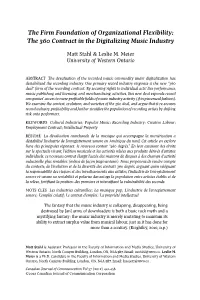 The Firm Foundation of Organizational Flexibility: the 360 Contract in the Digitalizing Music Industry