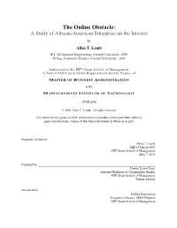The Online Obstacle: a Study of African-American Enterprise on the Internet