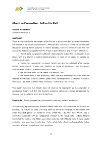 Alberti on Perspective: Calling His Bluff