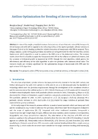Antlion Optimization for Bending of Arrow Honeycomb
