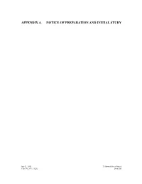 Appendix A. Notice of Preparation and Initial Study