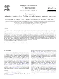 Boophone Disticha with Affinity to the Serotonin Transporter ⁎ J.S