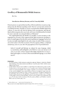 Geoffrey of Monmouth's Welsh Sources