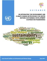 Guidance on Integrating the Environment and Climate Change