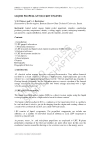 Liquid Propollant Rocket Engines