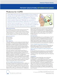 Medicines for COPD