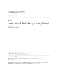 Neural Network Based Microgrid Voltage Control Chun-Ju Huang University of Wisconsin-Milwaukee