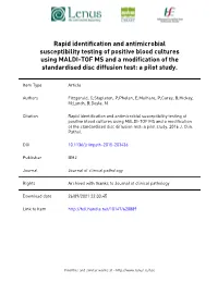 Rapid Identification and Antimicrobial Susceptibility Testing of Positive