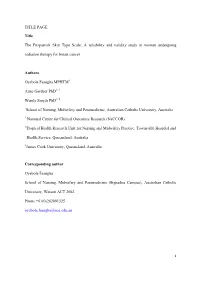 The Fitzpatrick Skin Type Scale: a Reliability and Validity Study in Women Undergoing