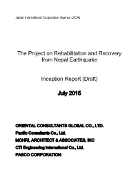 The Project on Rehabilitation and Recovery from Nepal Earthquake