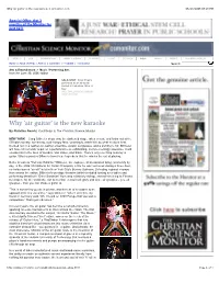 Why 'Air Guitar' Is the New Karaoke | Csmonitor.Com 06/29/2006 07:16 PM
